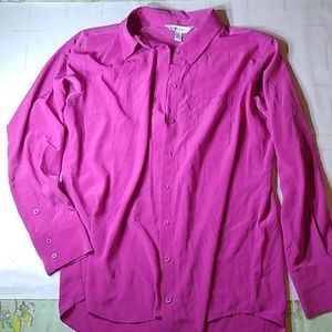 #515 Women's Petite Med Nine West Berry Purple/Pink Button down